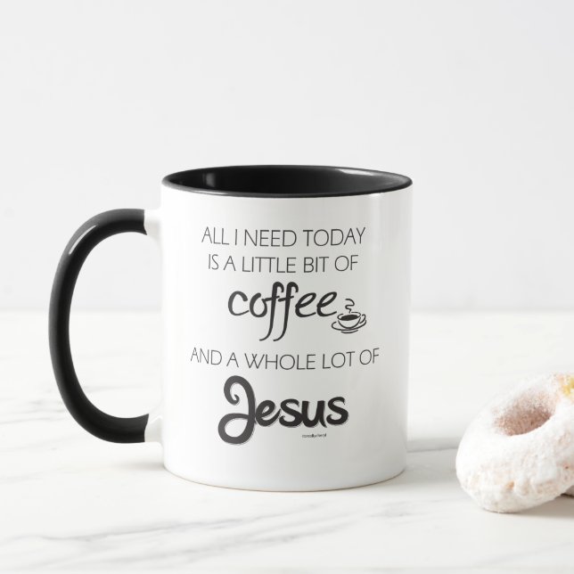 Kaffe och Jesus Mugg (Med munk)