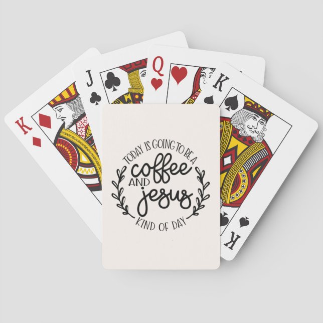 Kaffe och Jesus Slags Dag Casinokort (Baksidan)
