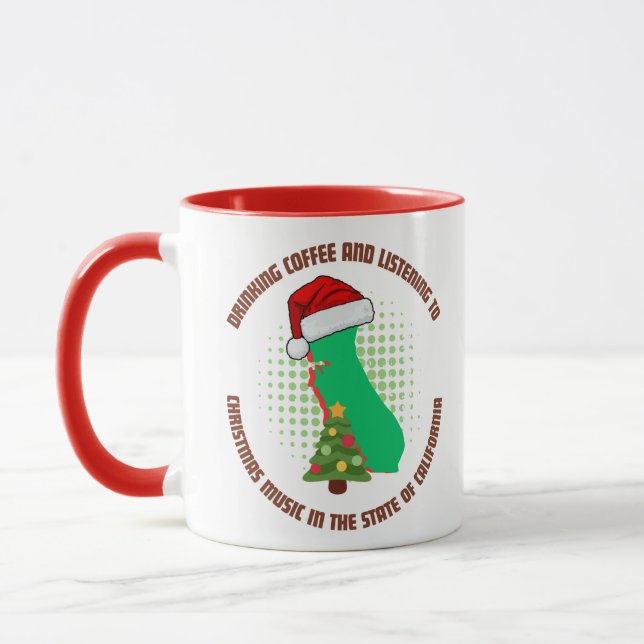 Kaffe och julmusik i Kalifornien  Mugg (Vänster)