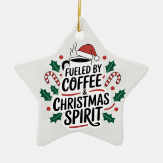 Kaffe- och julstämning - Stjärtprydnad Julgransprydnad Keramik