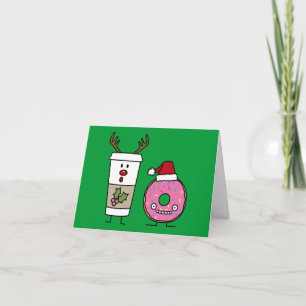 Kaffe och jultomte helgkort