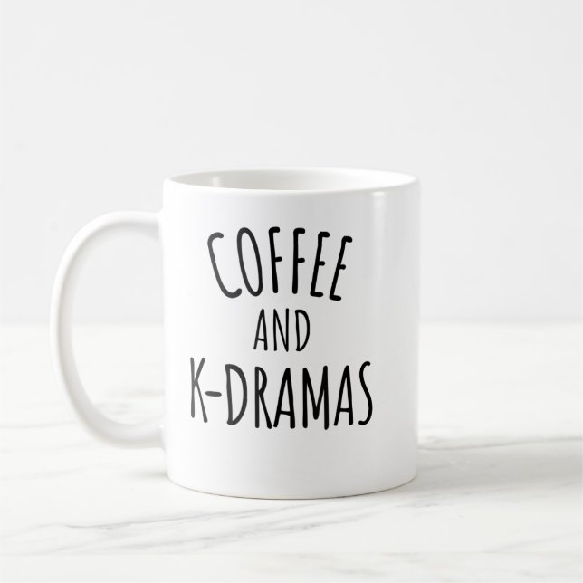 Kaffe och K-Drama Älskare T-Shirt Kaffemugg (Vänster)