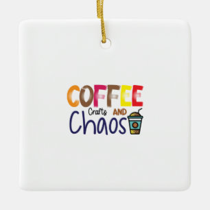 Kaffe och kaffebåtar julgransprydnad keramik