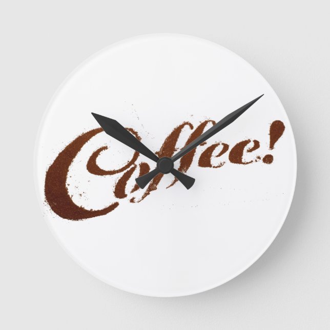 Kaffe- och kaffekaffe - lås rund klocka (Framsida)