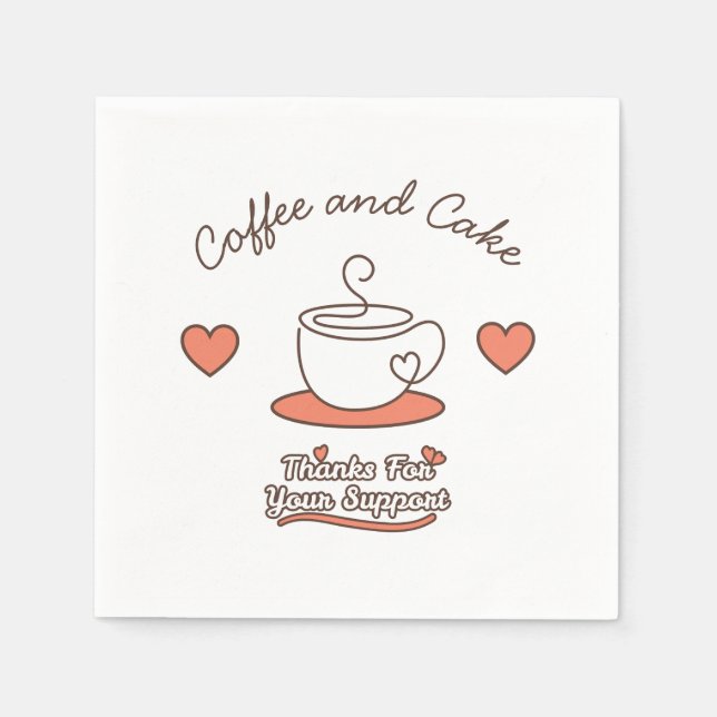 Kaffe och kaka  pappersservett (Framsidan)