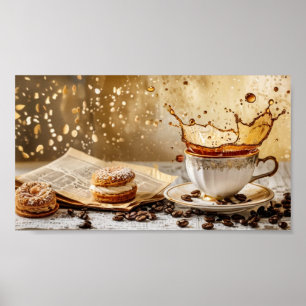 Kaffe och kakor poster