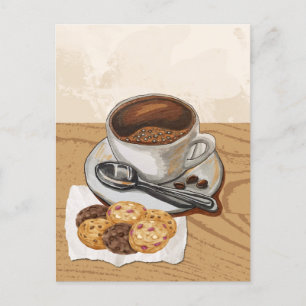 Kaffe och kakor vykort