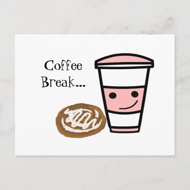 Kaffe och Kanelbulle Vykort (Framsida)