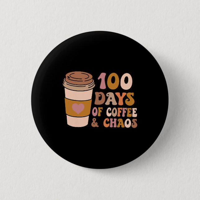Kaffe- och kaosdagar - 100 dagars skolundervisning knapp (Framsida)