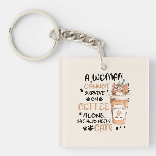 Kaffe och katt - Cute Kawaii Art (Framsidan)