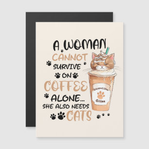 Kaffe och katt - Cute Kawaii Art