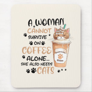 Kaffe och katt - Cute Kawaii Art Musmatta