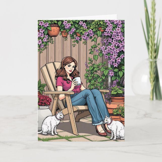 Kaffe och katt | Det är ju roligt med Vänskapen Kort (Framsida)