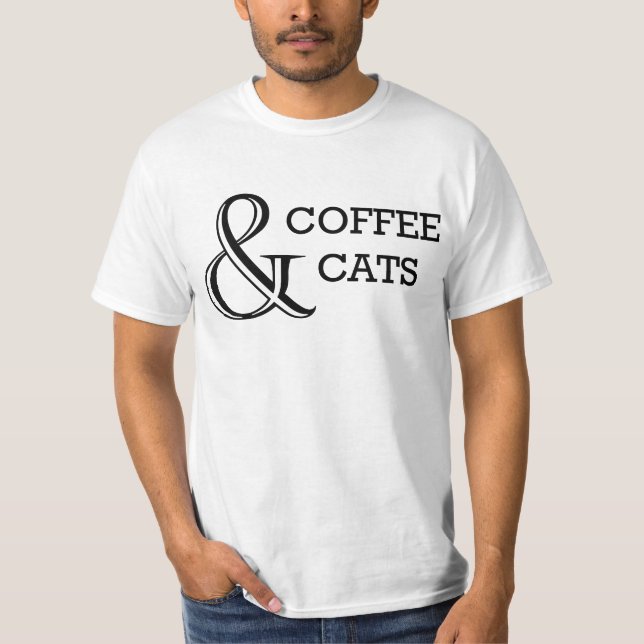 Kaffe och katt tee shirt (Framsida)