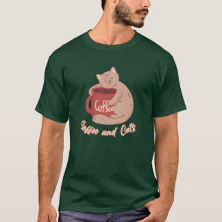 Kaffe och katter i Mamma Cat Lovers Cat Girlkompis T Shirt