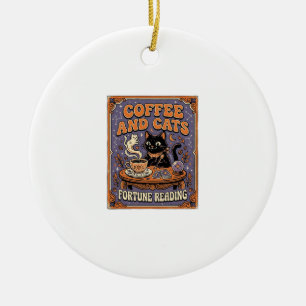 Kaffe Och Katter Katt Teblad Kaffe Spådom Läsning Julgransprydnad Keramik