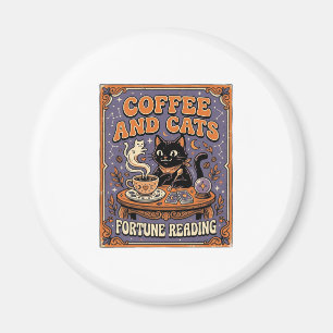 Kaffe Och Katter Katt Teblad Kaffe Spådom Läsning Magnet