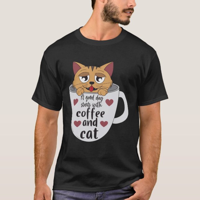 Kaffe och katter Mocha espresso cappuccino brytfa T Shirt (Framsida)