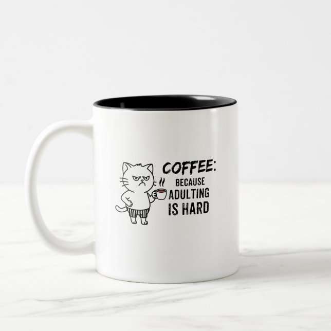 Kaffe och kattlover mugg (Vänster)
