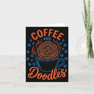 Kaffe och klotter rolig klotter hund kaffeälskare  kort