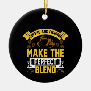 Kaffe och konfekt julgransprydnad keramik
