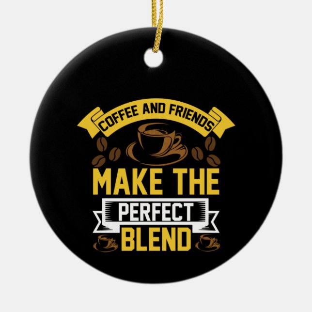 Kaffe och konfekt julgransprydnad keramik (Framsidan)