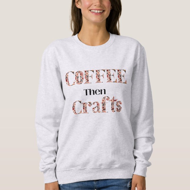 Kaffe och konsthantverkstypografi t shirt (Framsida)