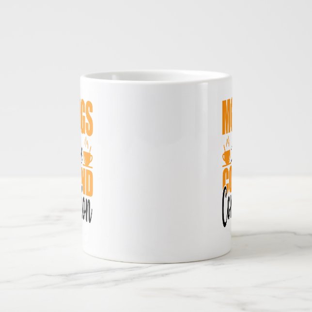 Kaffe och kontemplation ska märkas jumbo mugg (Framsidan)