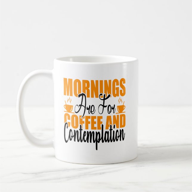 Kaffe och kontemplation ska märkas kaffemugg (Vänster)