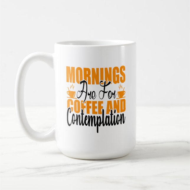 Kaffe och kontemplation ska märkas kaffemugg (Vänster)