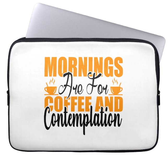 Kaffe och kontemplation ska märkas laptop fodral (Framsidan)