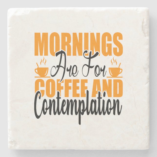 Kaffe och kontemplation ska märkas stenunderlägg (Framsidan)