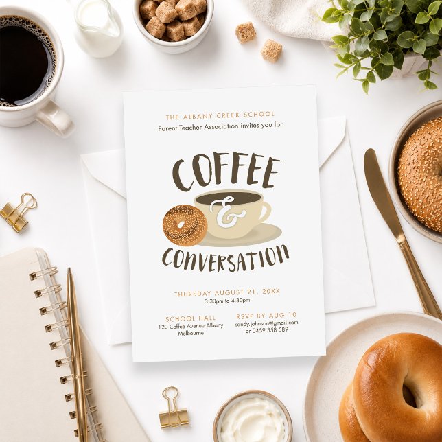Kaffe och konversation inbjudningar (Skapare uppladdad)
