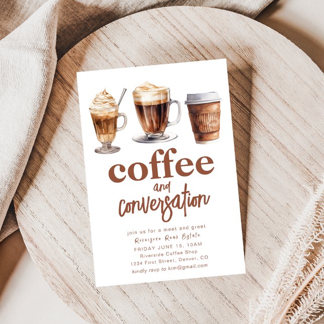 Kaffe- och konversationsmöte i Inbjudan (Skapare uppladdad)