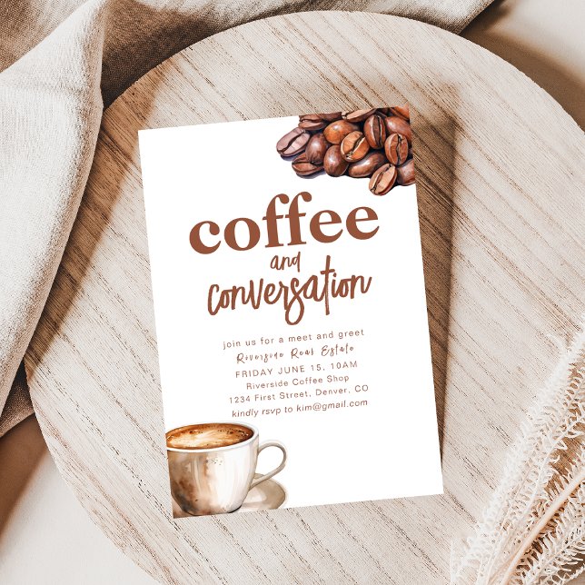 Kaffe- och konversationsmöte i Inbjudan (Skapare uppladdad)