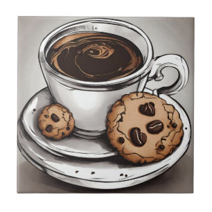 Kaffe och kookies kakelplatta