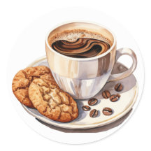 Kaffe- och kookies-stickers