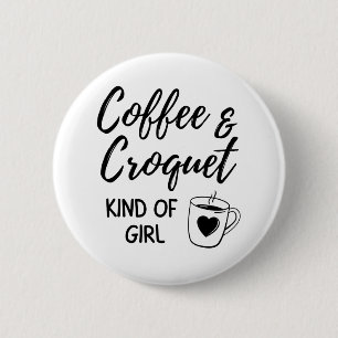 Kaffe och korkett, typ av flicka. knapp