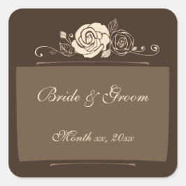 Kaffe- och krämro som koordinerar gåvor fyrkantigt klistermärke