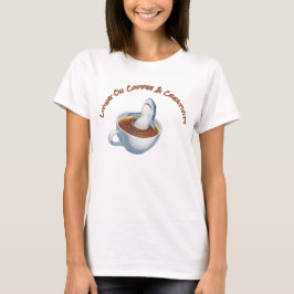 Kaffe och kreativitet för kvinnor t shirt