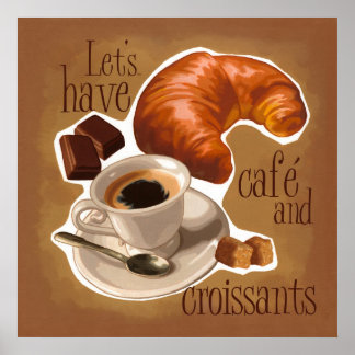 Kaffe och krossanter poster