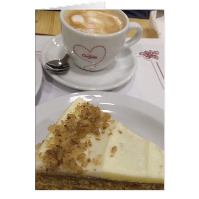 Kaffe och kummel hälsningskort (Framsidan)