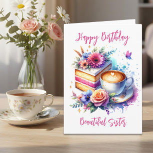 Kaffe och kummel Sisterfödelsedag Kort
