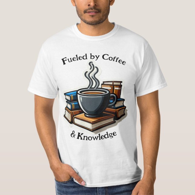 Kaffe och kunskap om back to school t shirt (Framsida)