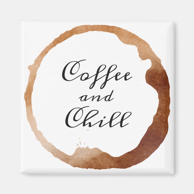 Kaffe- och kylluffert på en kaffefärg kopp magnet (Framsidan)