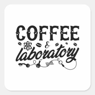 Kaffe- och laboratorietekniker för kemist- och lab fyrkantigt klistermärke