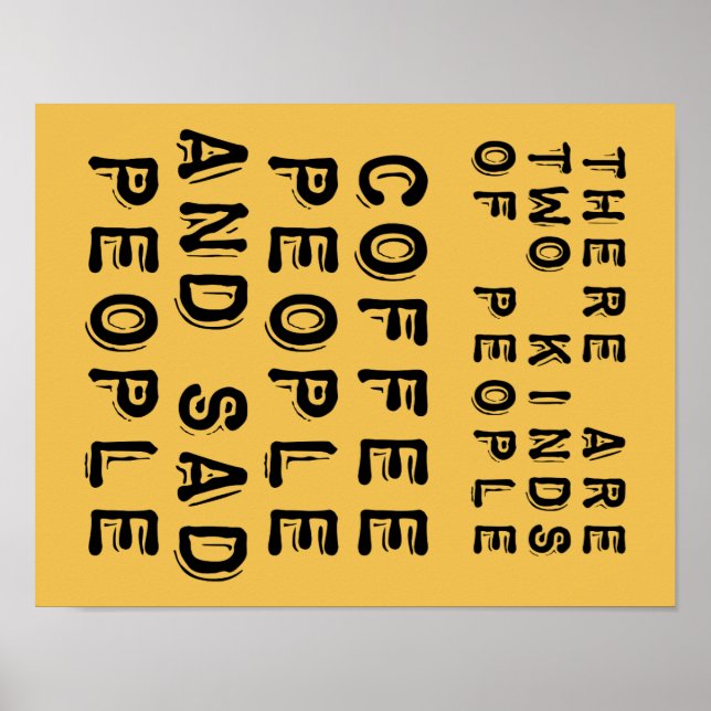 Kaffe och Ledsen som lätt Poster tecken (Framsidan)