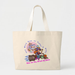 Kaffe- och Magic Witch Rider Jumbo Tygkasse