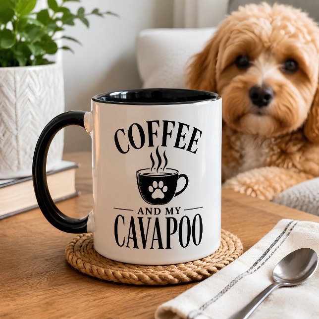 Kaffe och min Cavapoo-mugg för hundälskare Mugg (Skapare uppladdad)