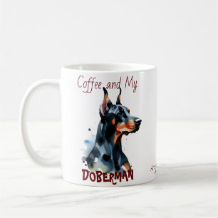 Kaffe och Min Doberman söt/Personalize Mugg